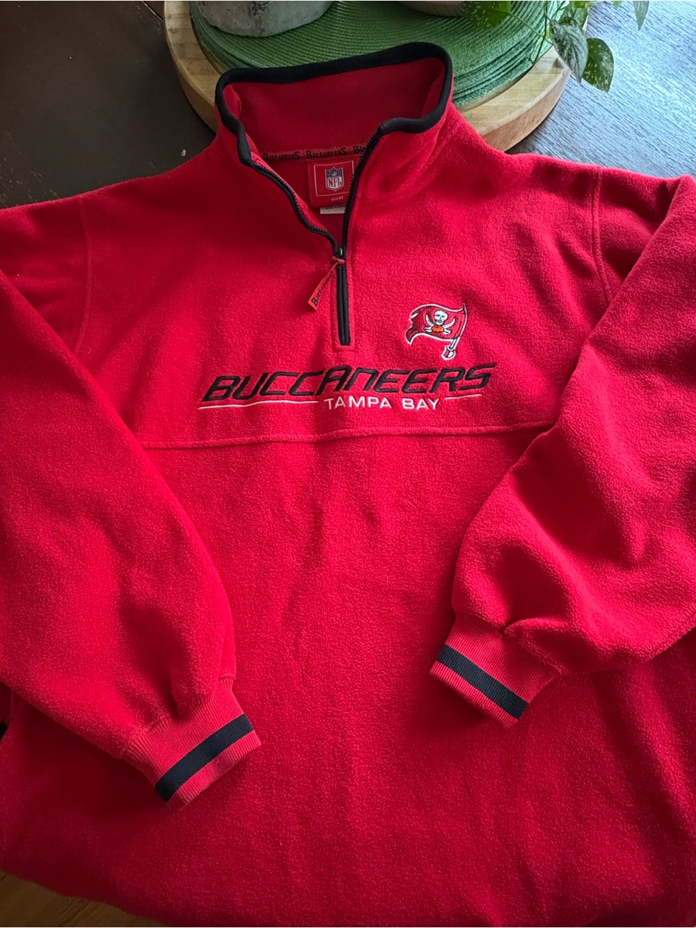 NFL Tampa Bay Buccaneers Red Half-Zip Fleece Pullover